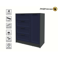 Тумба Тренд КТ-Т90 (Антрацит ЛДСП/ Индиго ЛМДФ) Ш900 В1020 Г451